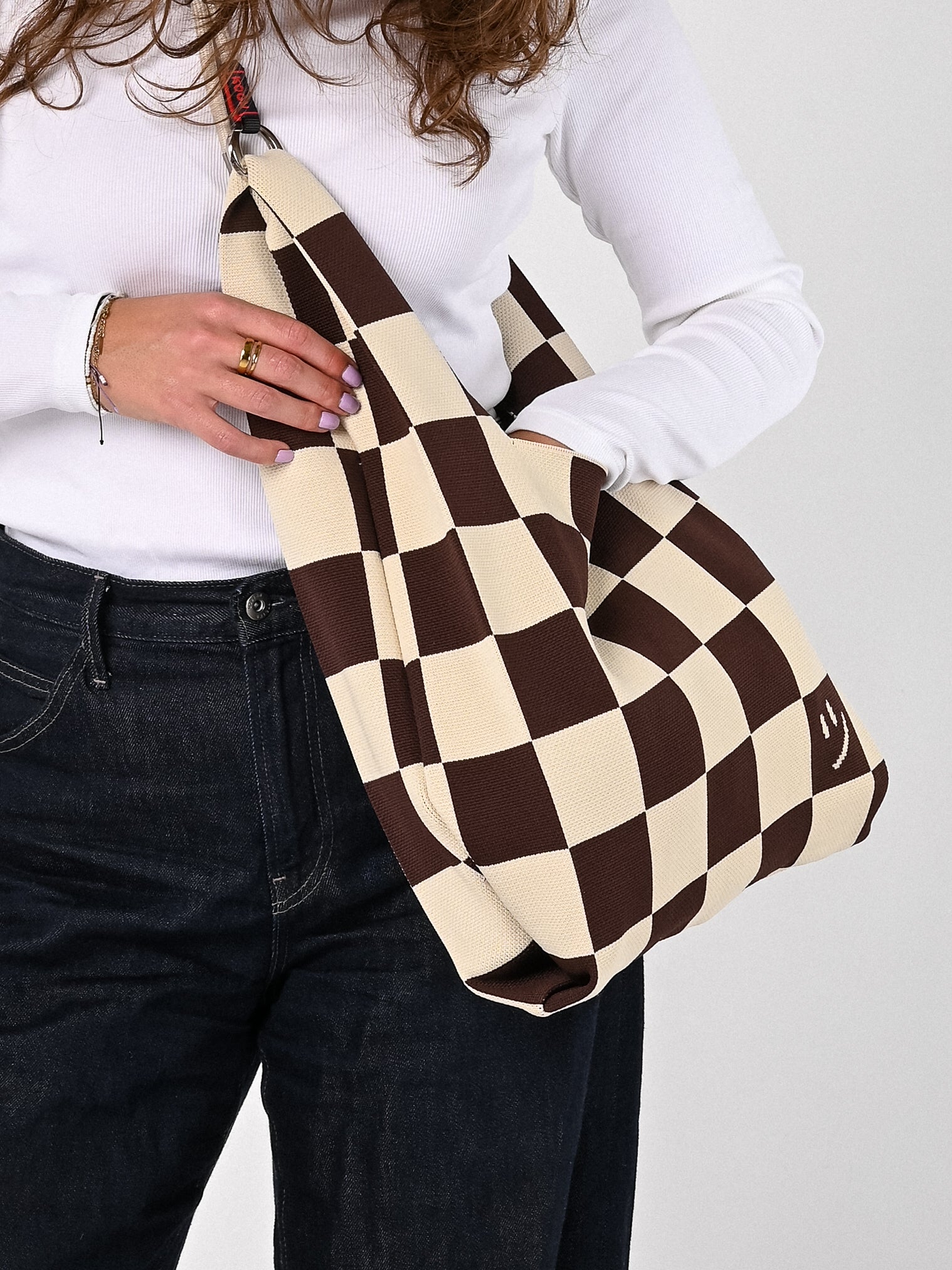 Block bag - brown/creme