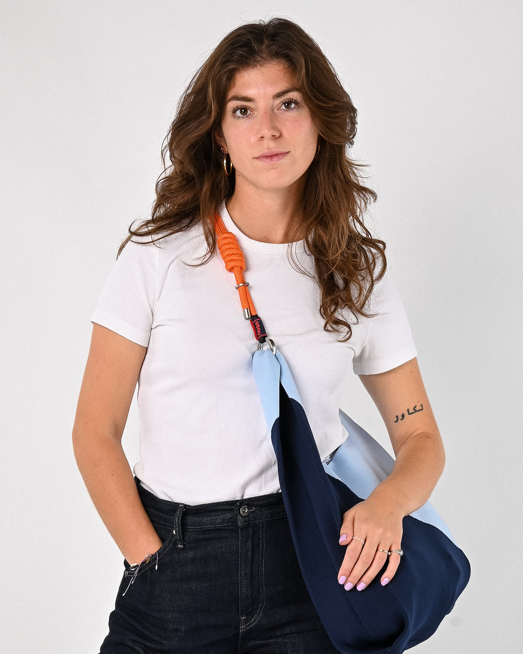 Stripe bag - pastel/navy