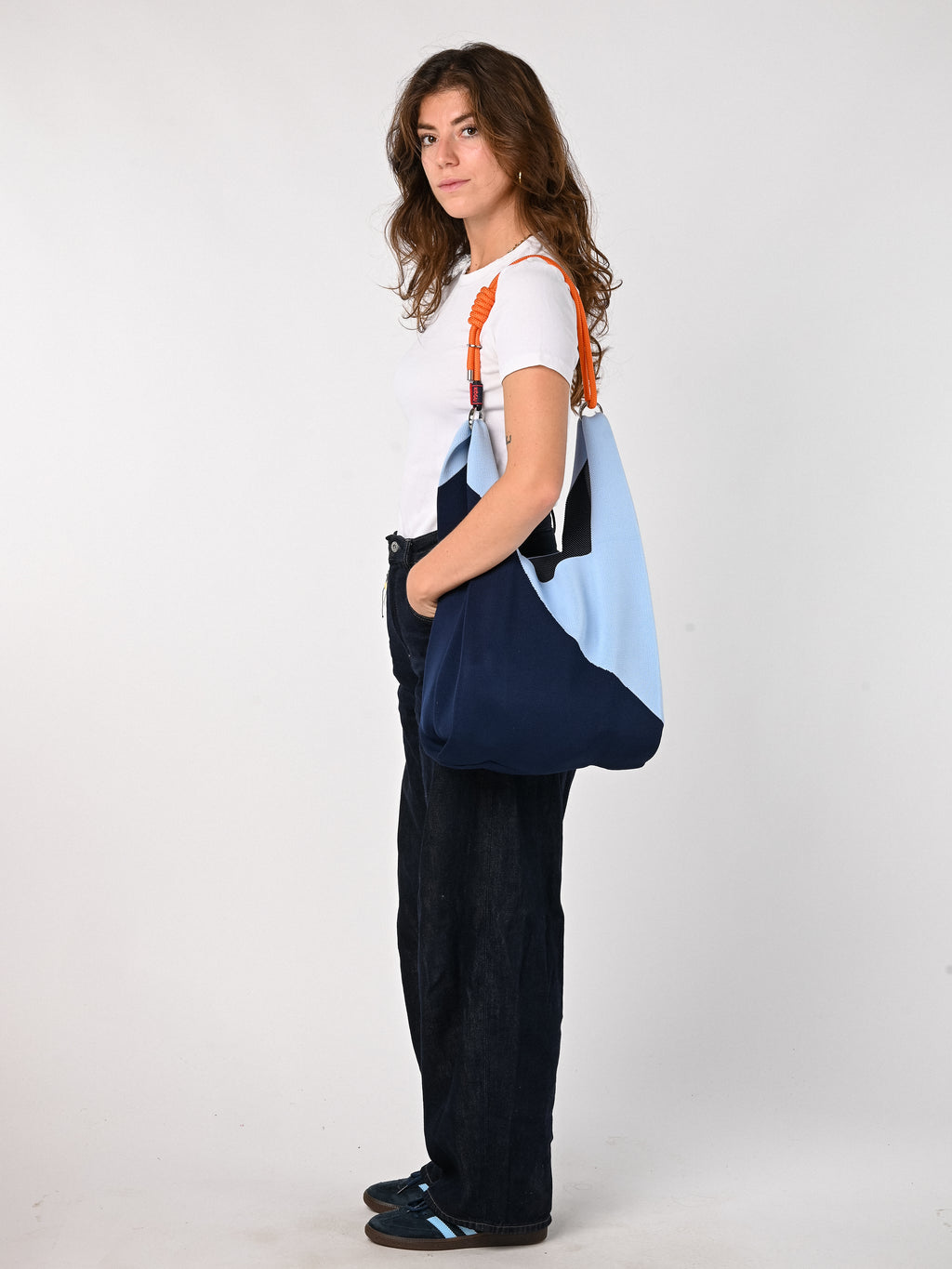 Stripe bag - pastel/navy