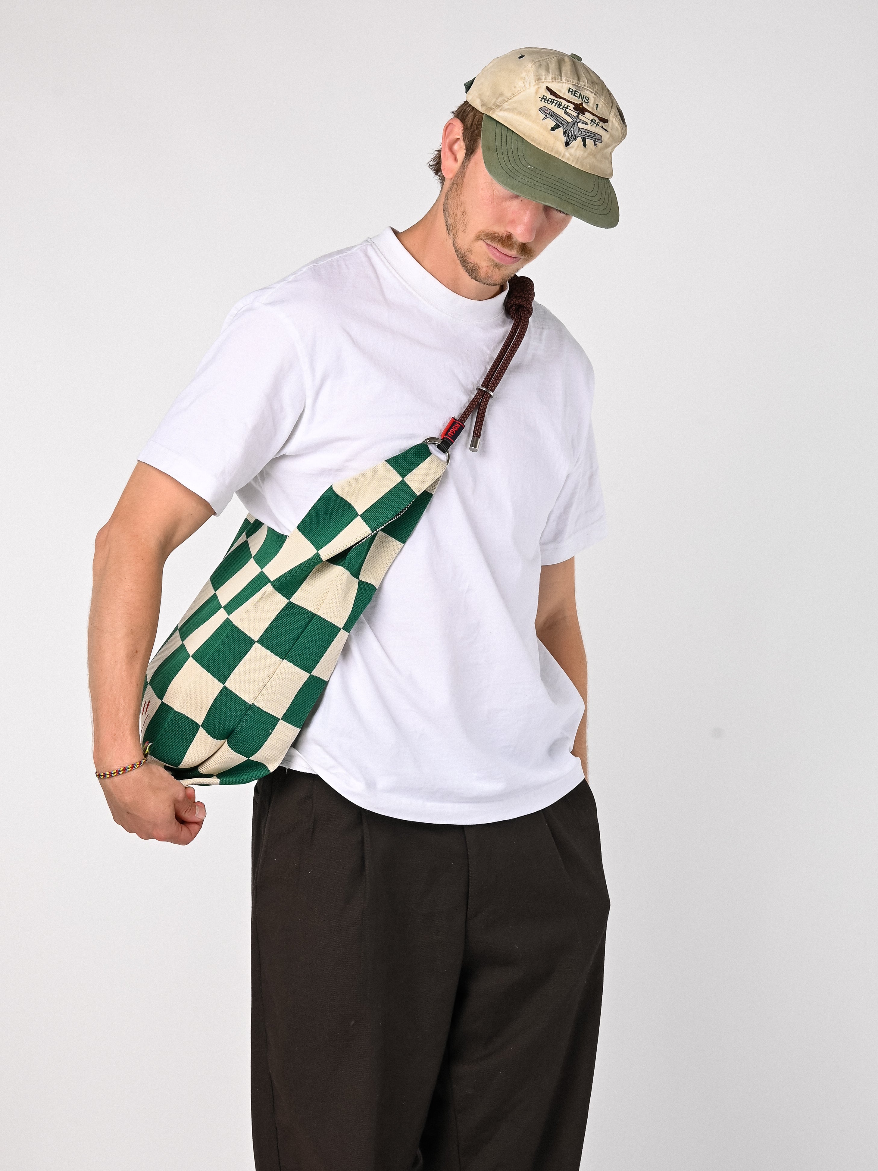 Block bag - green/creme