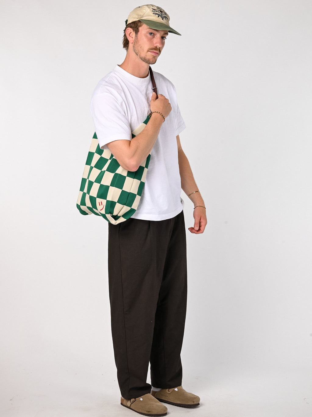 Block bag - green/creme