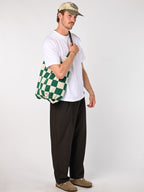 Block bag - green/creme