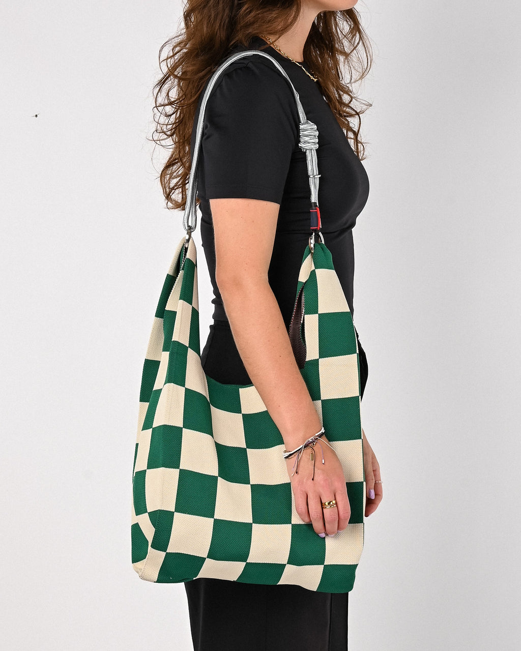 Block bag - green/creme
