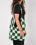 Block bag - green/creme