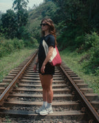 Stripe bag - red/creme